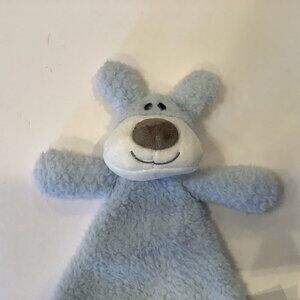 Demdaco NAT And JULES Security Blanket Puppy Dog Blue Lovey Rattle Plush Toy